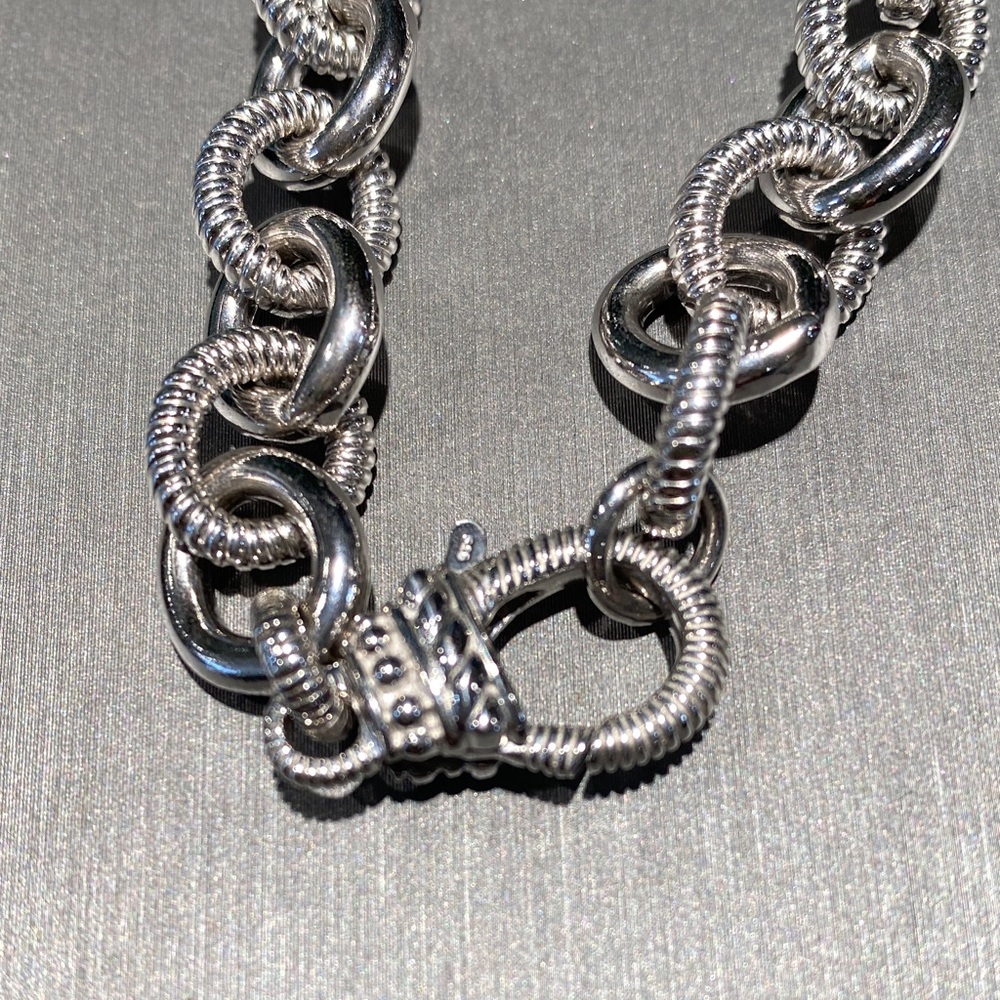Judith Ripka Elegant Silver Heart Pendant Necklace removable pendant-16’ - Picture 5 of 11